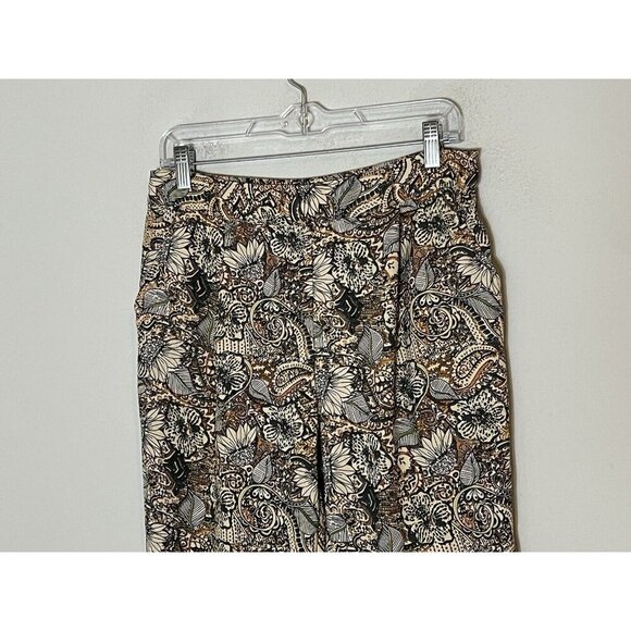Zara High Waist Floral Casual Trousers With Velvet Stripe Size Small - Picture 2 of 13